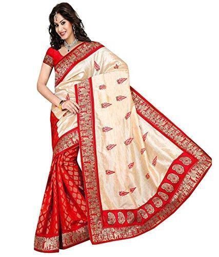 Buy Bikaw Designer Red Bhagalpuri Silk Saree (bhagal_red1) online