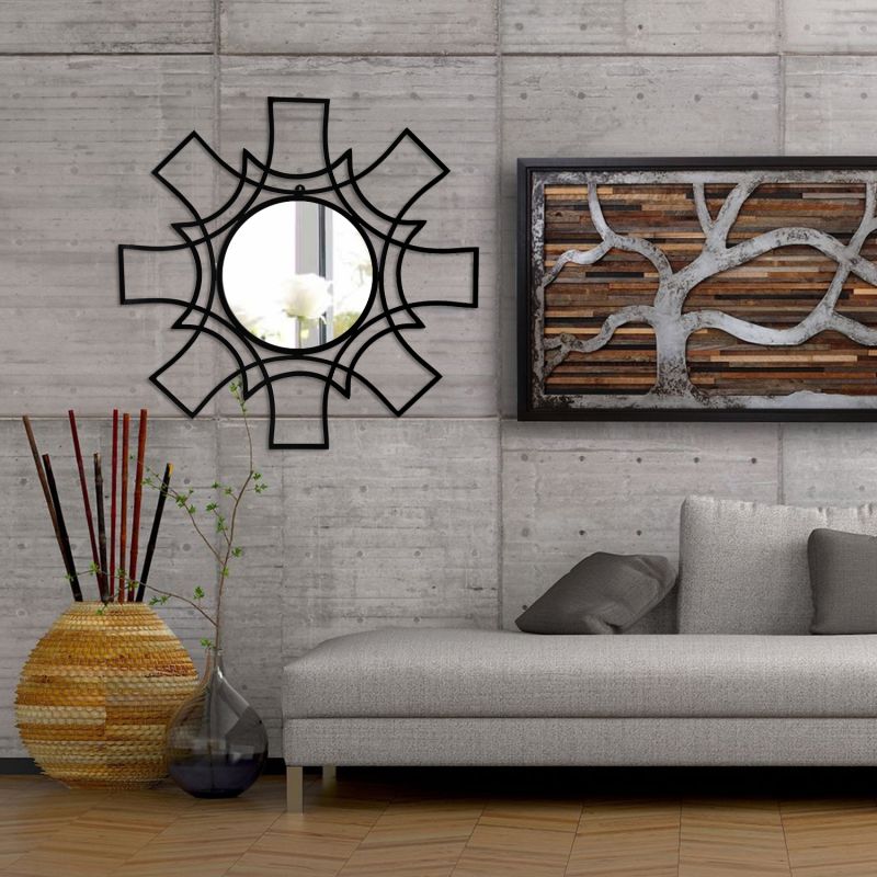 Hosley Decorative Star Shaped Iron Wall Mirror Black Hosley Decorative Star Shaped Iron Wall Mirror Black 30