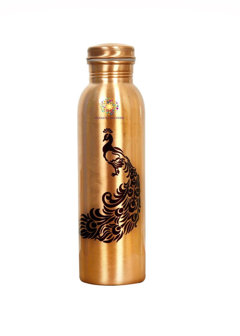Buy Shanaya Creations Digital Multicolored Prints Copper Water Bottle - 1000ml online