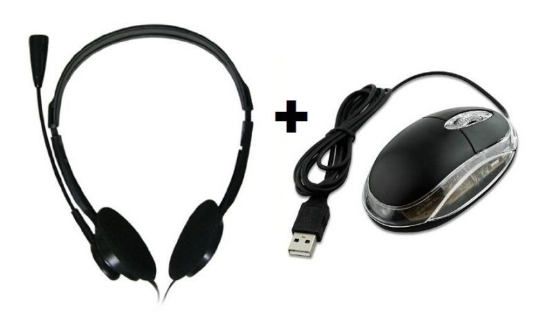 Buy Combo Of Headphone With USB Mouse Black online