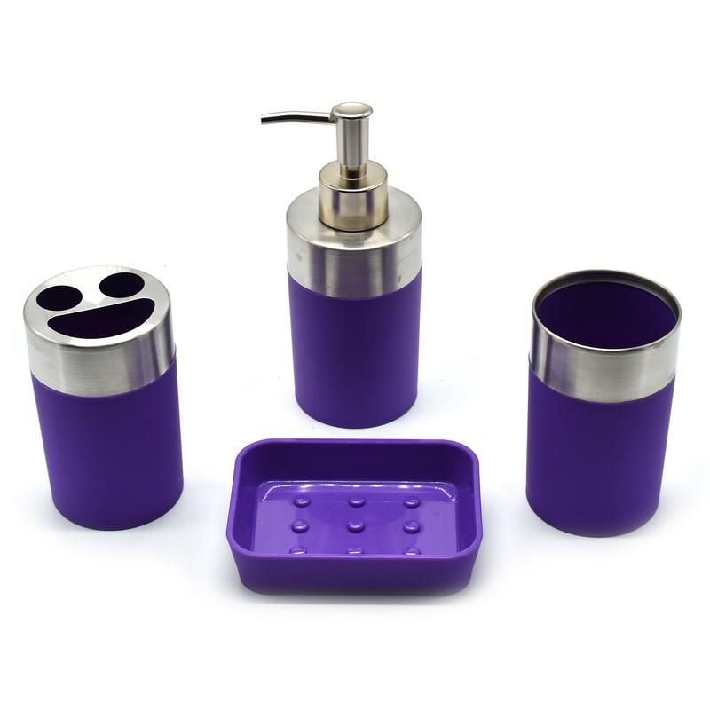 Acrylic Bathroom Accessories Set Of 4 Pc Purple Best Acrylic Bathroom Accessories Set Of 4 Pc Purple