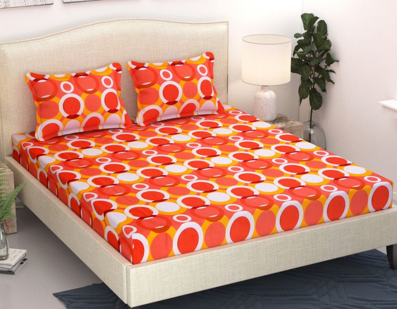 Buy Wi International Beautiful Cotton Double Bedsheet With Two Pillow Cover online