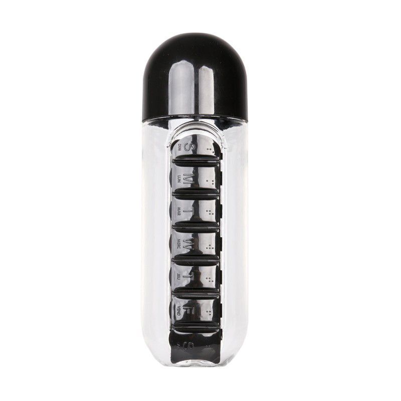 Buy Futaba Combine Daily Pill Box With Water Bottle - Black online