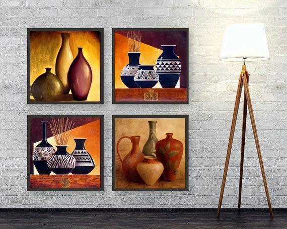 Buy Re-design Matt Black Framed Paintings( Set Of 4)-6x6 Inch Each online