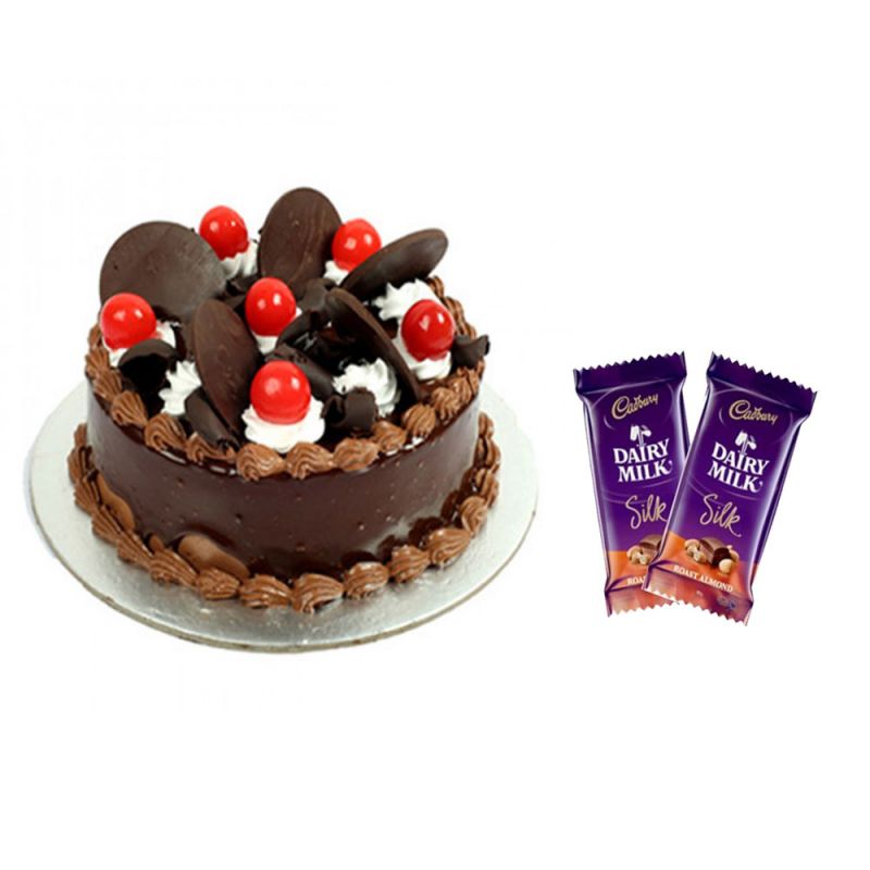 Buy Bigwishbox Chocolate Cake With 2 Dairy Milk Silk online