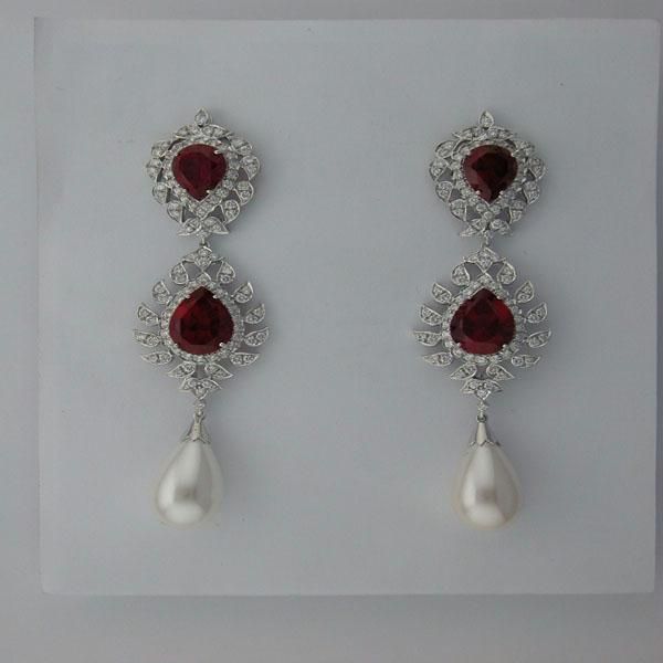 Diamond Ruby White Gold Earrings Online Best Prices In India Diamond Ruby White Gold Earrings Online