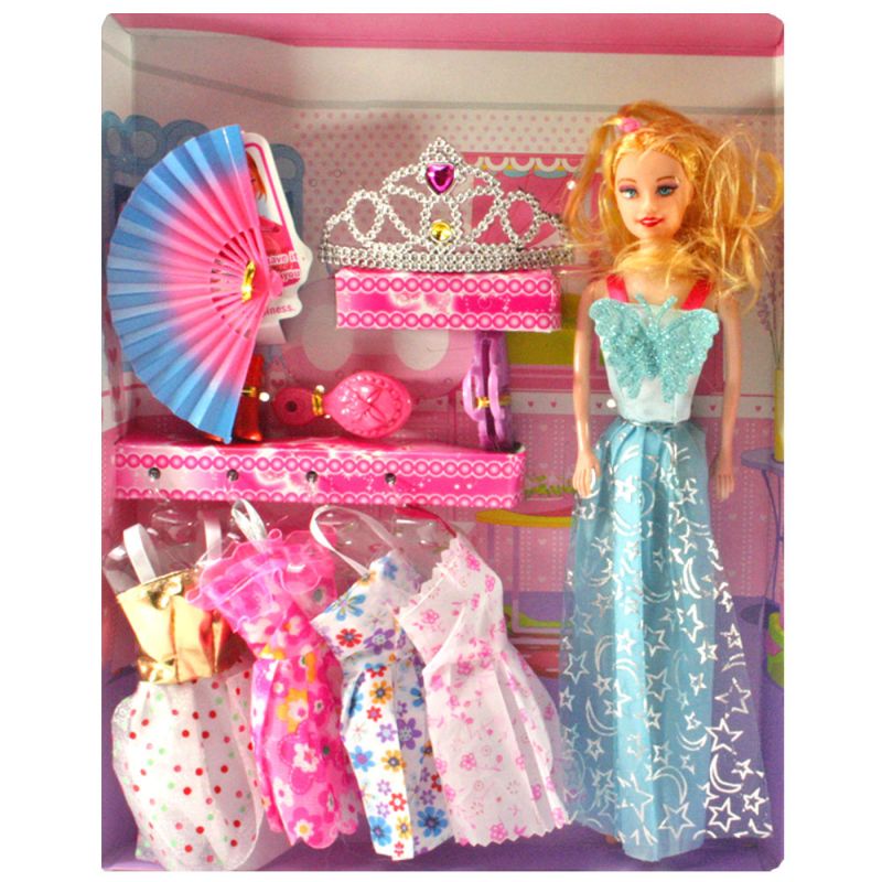 Barbie Doll Set With Beautiful Trendy Dresses Kids Toys Toy Baby Gift 95