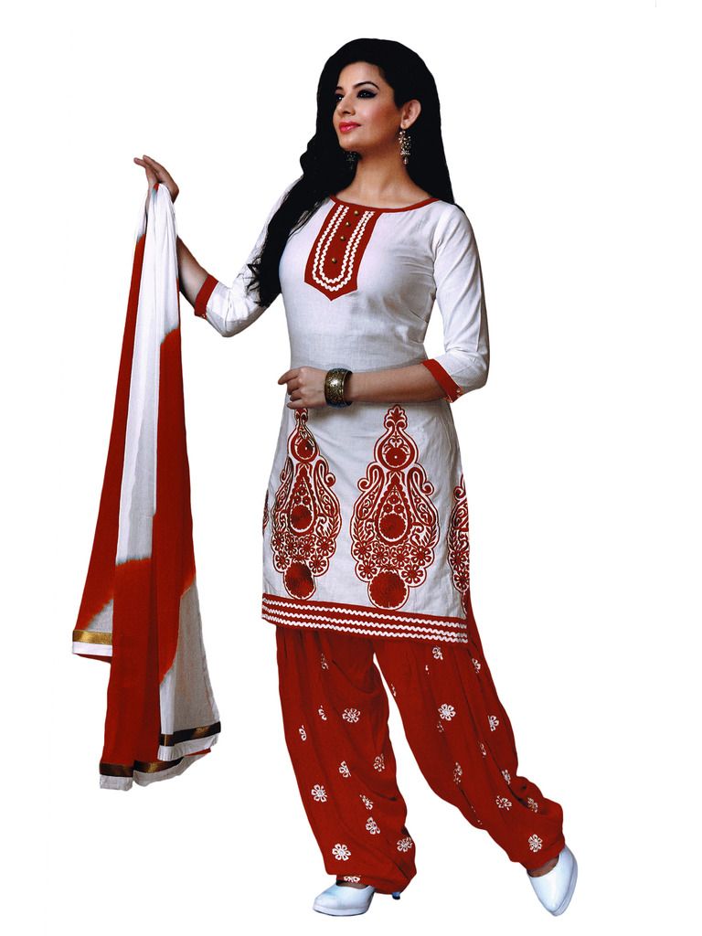 white salwar kameez with red dupatta
