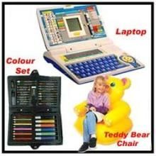 Buy Kids Laptop Teddy Chair Colouring Set online