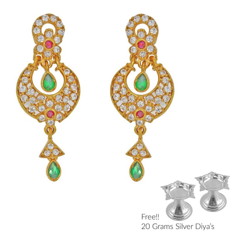 Sri Jagdamba Pearls Grandiose 22kt Gold Earrings Online Best Sri Jagdamba Pearls Grandiose 22kt Gold Earrings Online