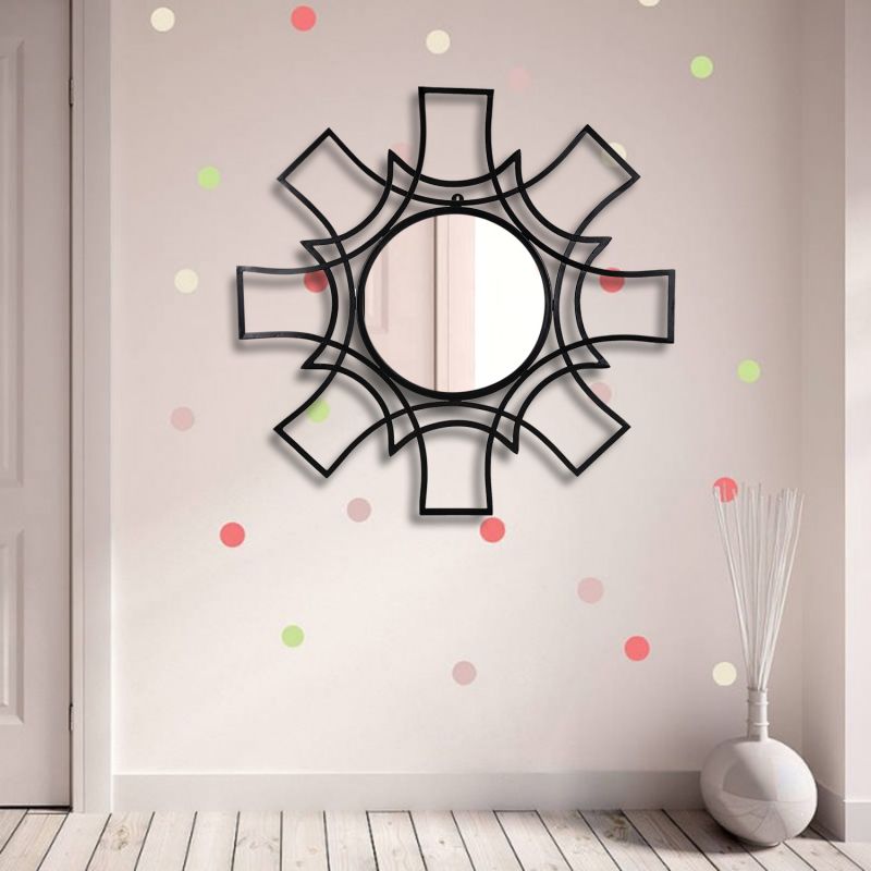 Hosley Decorative Star Shaped Iron Wall Mirror Black Hosley Decorative Star Shaped Iron Wall Mirror Black