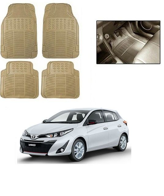 Buy Trigcars Cream Rubber Floor Mat For Toyota Yaris 2019 Online