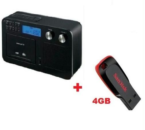 Buy Scott Xcb 10 Shoebox Radio With Cassette To MP3 Conversion + Free 4GB Pen Drive