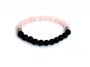 Rose Quartz & Black Onyx Stone Stretch Bracelet (8 Mm) ( Code - Roseblkbr8 )