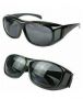 Unisex HD Night Vision Driving Men Women Sunglasses Over Wrap Around Glasses ( Black ) Set Of 2