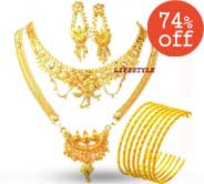 Gold Forming Double Set With 6 Bangles