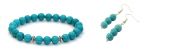 Turquoise Crystal Bracelet And Earing Combo For Women And Girls