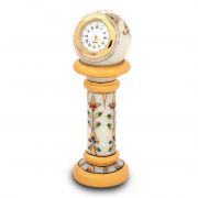Vivan Creation Ethnic Design Marble Table Clock Handicraft -145