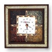 Vivan Creation Antique Handcrafted Gemstone Wooden Wall Clock 189