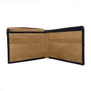 Jl Collections Navy Blue Men's Wallet Genuine Leather With Flap ( Jl_mw_3494 )
