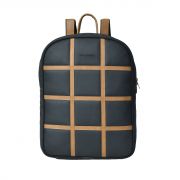 Aquador Laptop Backpack With Tan & Black Faux Vegan Leather(ab-s-1513-tanblack)