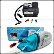 Combo Of 12v Dc Car Vacuum Cleaner Tyre Inflator