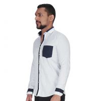 White Ground With Black Dot Print Shirt By Corporate Club (code - Cc - Pp106 - 04)