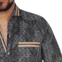 Black With White Print Shirt By Corporate Club (code - Cc - Pp101 - 04)