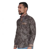 Brown With White Print Shirt By Corporate Club (code - Cc - Pp101 - 01)