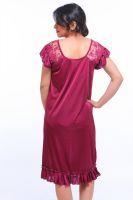 Fasense Wine Stylish Satin Short Slip Nighty Dp033 C