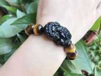 Feng Shui Pi Xui Pi Yao Obsidian And Tiger Eye Crystal Bracelet For Protection Prosperity