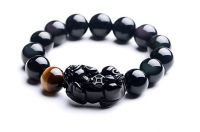 Feng Shui Pi Xui Pi Yao Obsidian And Tiger Eye Crystal Bracelet Protection Prosperity