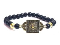 Auspicious Ganesh Ji Protective Auspicious Lucky Charm Bracelet For Men & Women ( Code Ganeshgblkbr )