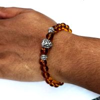 Lion Head Protection Charm Yellow Crystal Bracelet For Men And Women
