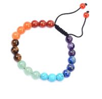 Seven Chakras Crystals Adjustable Bracelet For Men And Women For Reiki Healing And Chakra Healing ( Code Chakraadjstbr )