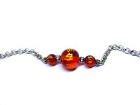Tibetan Auspicious Om Mani Padme Hum Mantra Engraved Metal And Red Crystal Bracelet