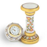 Vivan Creation Ethnic Design Marble Table Clock Handicraft