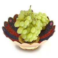 Vivan Creation Pure Brass Minakari Work Fruit Bowl Handicraft