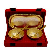 Vivan Creation Round Shape German Silver 2 Bowl And One Tray With 2 Spoon Set (product Code - Sm-hcf540)