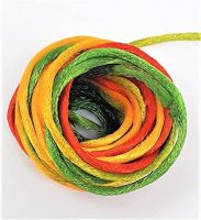 Kuhu Creations Vedroopam Sacred Thread Puja Dhaga, Sankalp Sutra, (red Yellow Green Silky Rope, 5 Meters)