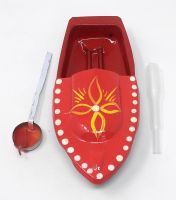 Kuhu Creations Explorer Toy Steam Power Red Flower Steam Tin Ship ( Code - Red-01 )