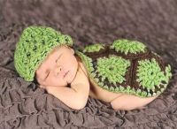 Kuhu Creations New Born Baby And Infant Cute Prop Handmade Photography Prop With Crochet Knit. (green Turtle Style)