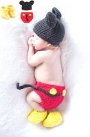 Kuhu Creations New Born Baby And Infant Cute Style Handmade Photography Prop With Crochet Knit. (red Yellow Mkm Style)