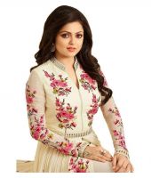 Style Amaze Georgette Cream Embroidered Anarkali Salwar Suit(sasunday-1193)