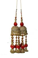 Parecido Designer Traditional Wedding Kaleere set in Golden and Red color for Women