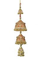 Parecido Designer _ Traditional Wedding Kaleere Set in Golden Color with Red Latkans for Women