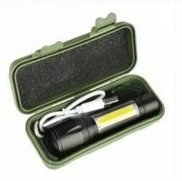 High Quality LED Waterproof Torch Cum Cob Light USB Rechargeable Flashlight