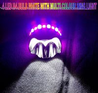 H4 LED Headlight With Multi Color Flashing Ring For Bike/ Scooty - White.