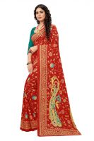 Mahadev Enterprise Printed Georgette Saree With Running Blouse Piece (dc217red)