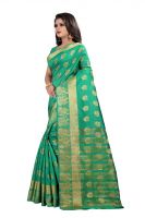 Mahadev Enterpries  Green Cotton Silk saree With Running Blouse